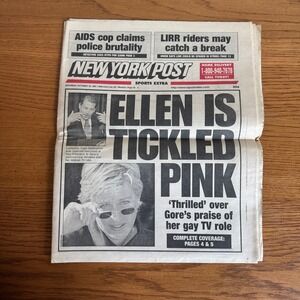 New York Post Newspaper October 18 1997 Orel Hershiser Ellen Degeneres